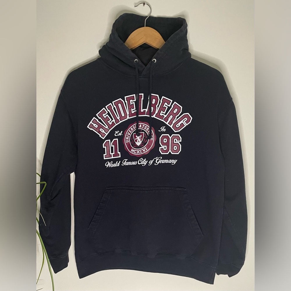 Black Hoodie, Germany, Vintage. Unisex Medium.
